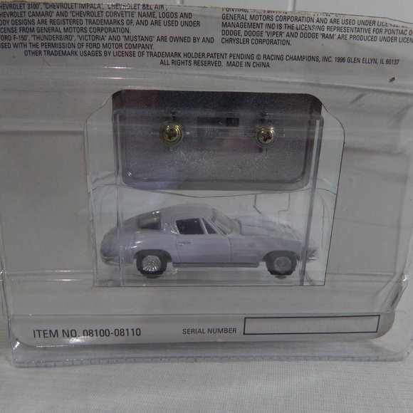 1963 Chevy Corvette; Racing Champions, Inc., 1996  -- ITEM #158 - Picture 2 of 3